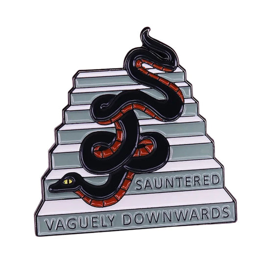 Sauntered Vaguely Downwards Enamel Pin Good Omens Fans Flair