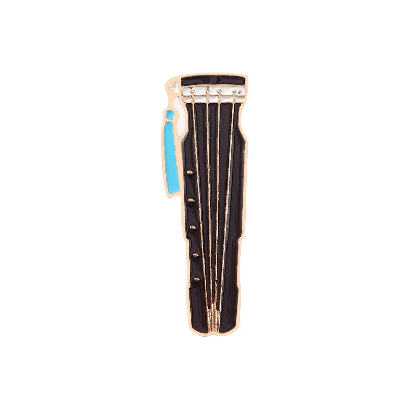 Chinese Enamel Pins Guzheng Flute Brooches Badges Jewelry Accessories