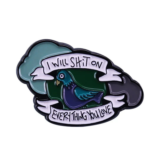Pigeon Poop Meme Enamel Pin