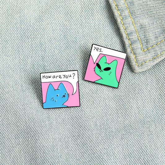 Skateboard Cat Enamel Pin Cartoon Animal Brooch Lapel Badge Jewelry Gift Wholesale