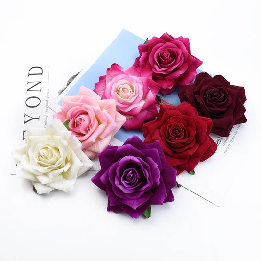 Artificial Flowers 50/100 Pieces for Home Decoration Wedding Accessories DIY Gifts Scrapbook Brooch