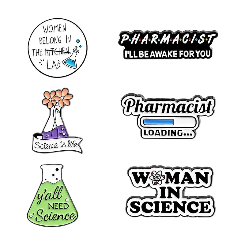 Chemistry Pharmacist Equation Enamel Lapel Pin Badge Jewelry Gift Wholesale