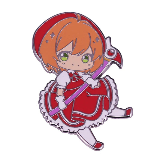 Kawaii Chibi Anime Manga Pin - Sakura Dress Collection