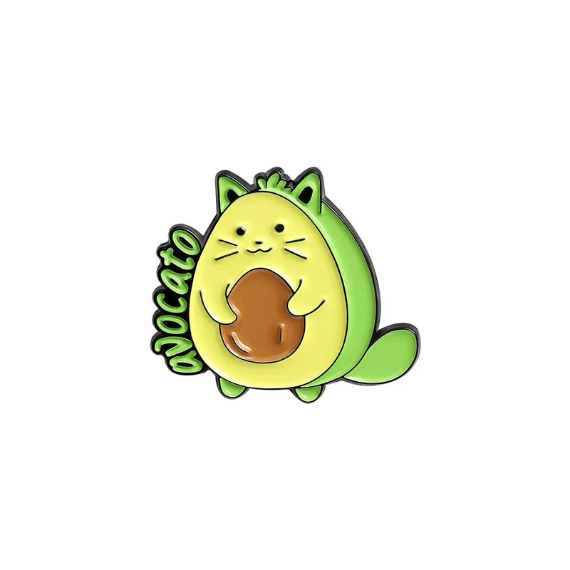 Fruit Enamel Pin Dog Popsicle Avocado Cat Bearberry Brooch Lapel Pin Anime Badge Jewelry Gift Wholesale