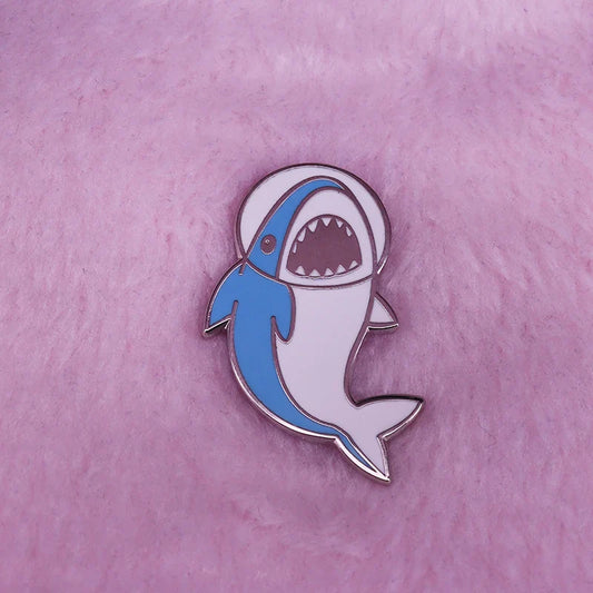 Save the Sharks Enamel Pin Brooch Cute Flair