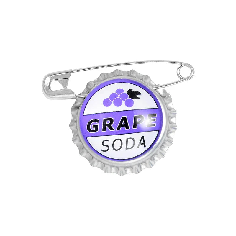 Grape Soda Bottle Cap Brooch Pin Jewelry Gift