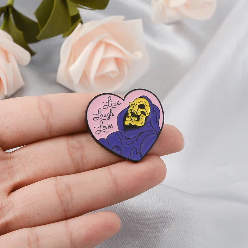 Skeletor Halloween Gothic Skull Enamel Lapel Pin