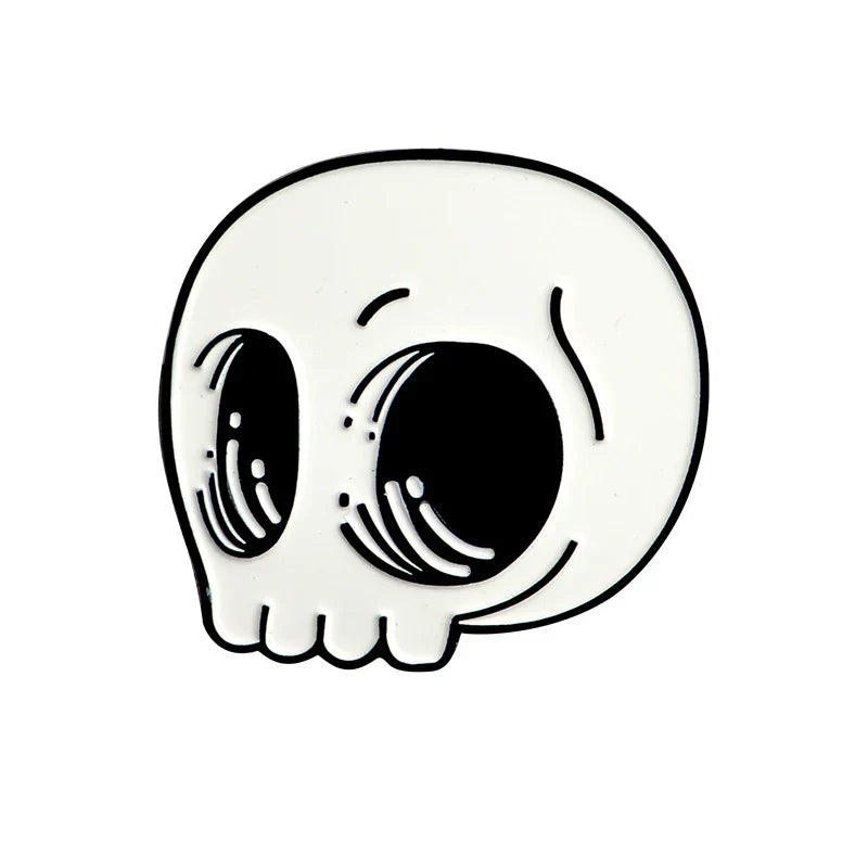 Skeleton Skull Enamel Brooch Pin Punk Jewelry Gift