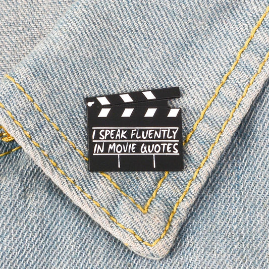 Movie Quotes Clapperboard Enamel Pin Badge Jewelry Collection