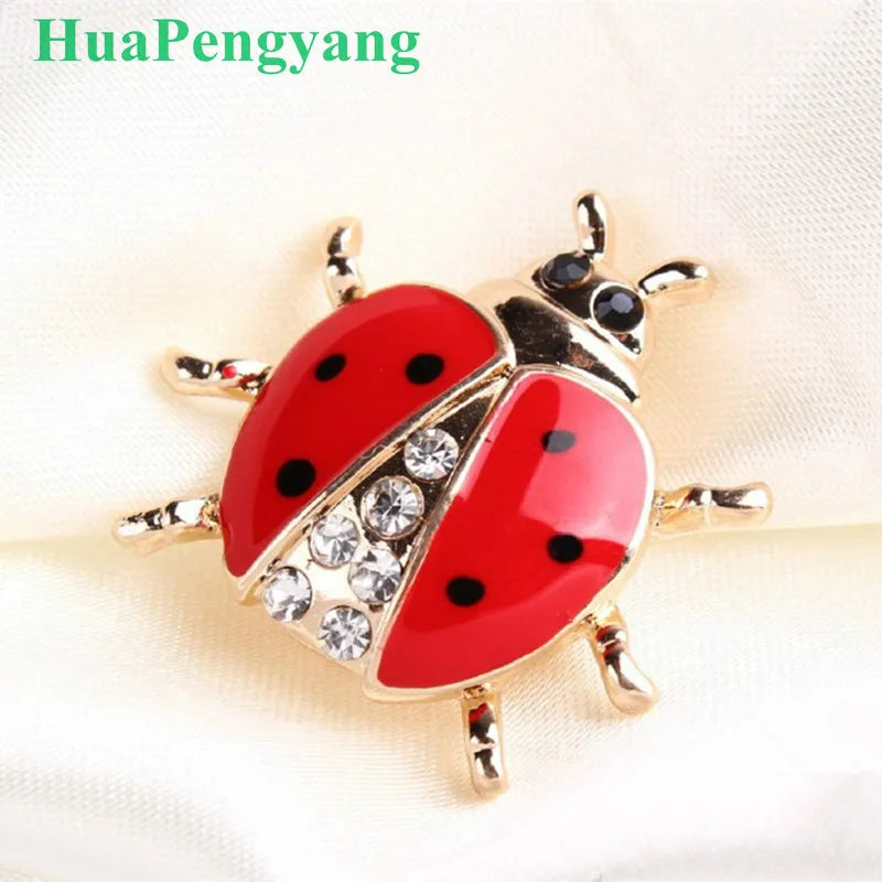 Cute Bee Ladybug Rhinestone Brooch Pin Charm Accessory