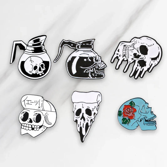Coffee Death Enamel Pin Badge Punk Jewelry Gift