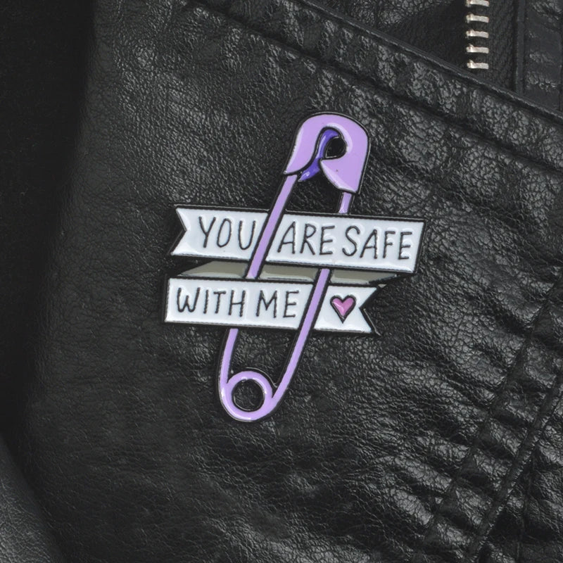 Safety Pin Brooches Hard Enamel Lapel Pins for Backpacks, Jackets, Bags, Accessories