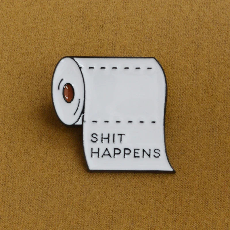 Lucky White Enamel Pins - Funny Quote Badges for Men and Women