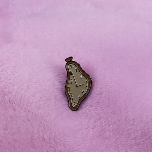 Dali Inspired Surreal Clock Pin Jewelry