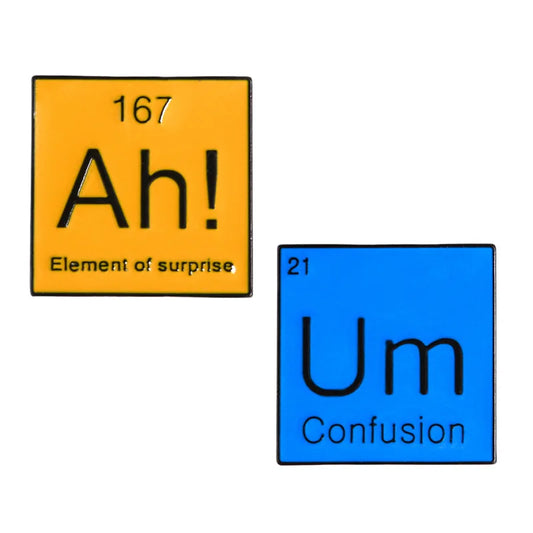Ah Um Periodic Table Metal Enamel Brooch Pin Fashion Jewelry Gift