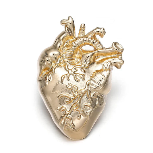 Heart Lapel Pins Metal Punk Jewelry Medical Pin Badge Gold Brooches Women Accessories