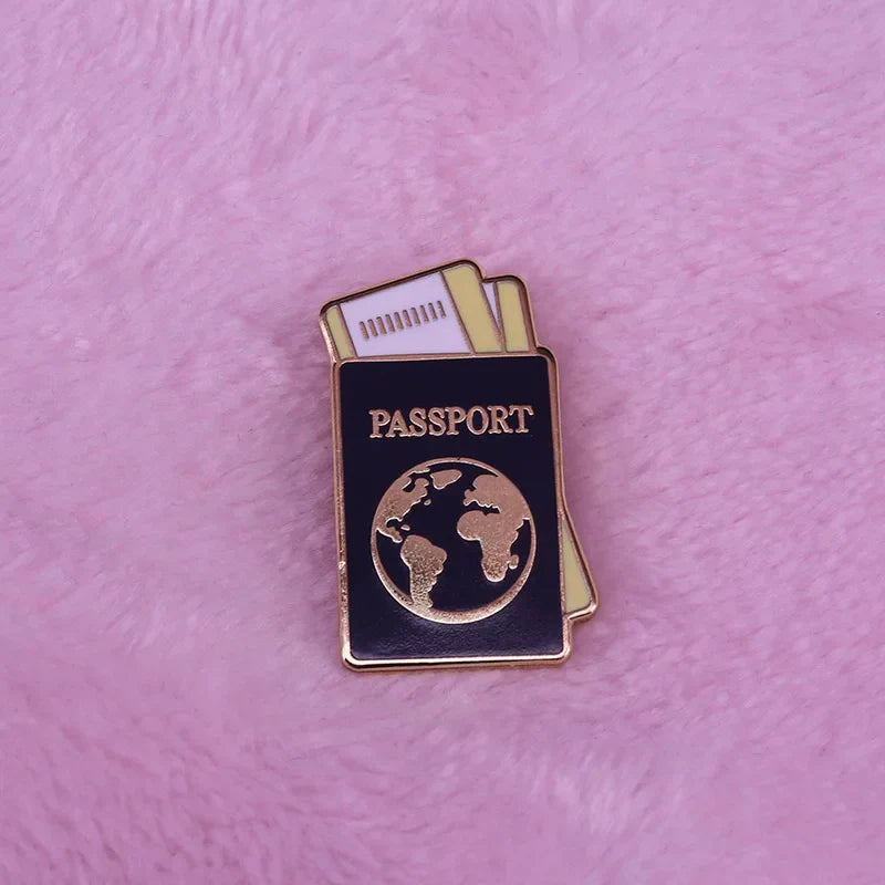 Passport Brooch Travel Adventure Accessory
