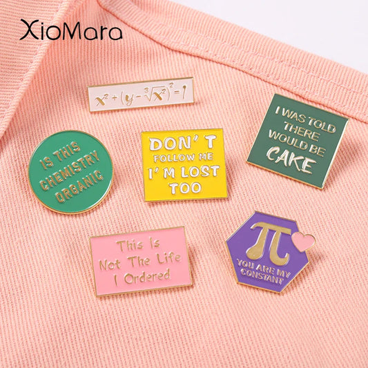 Pi Chemistry Enamel Pins Brooches Badges Gift for Science Lovers
