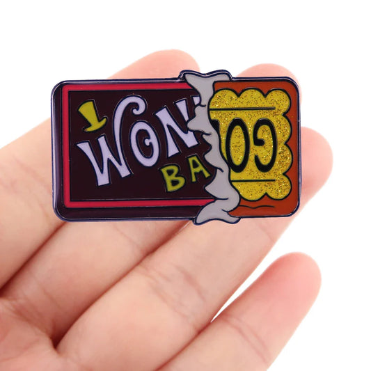 DZ1834 Chocolate Ticket Movie Enamel Pin Badge for Backpack, Lapel, Hat, Jewelry, Gifts