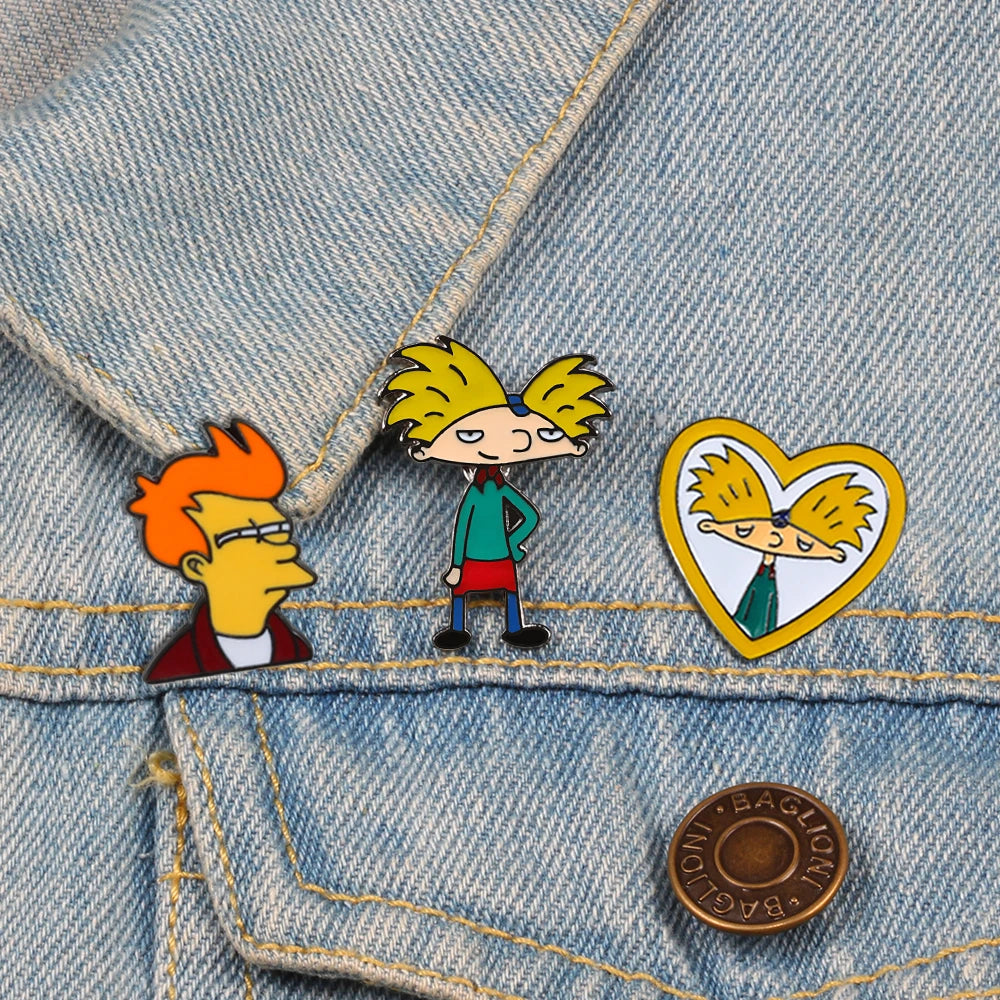 Cartoon Anime Boy Enamel Brooch Badge for Backpack Lapel Jewelry Gift