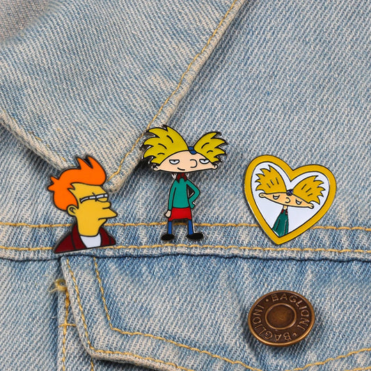 Cartoon Anime Boy Enamel Brooch Badge for Backpack Lapel Jewelry Gift