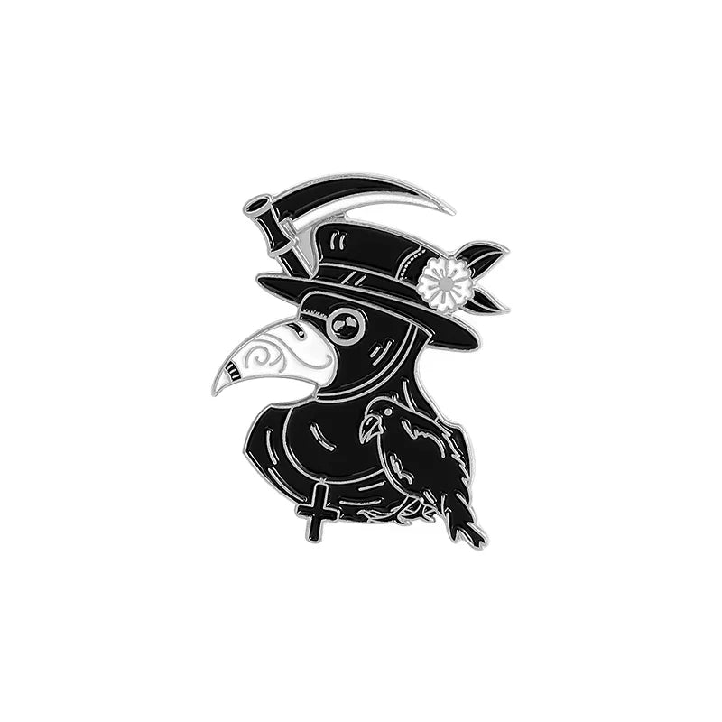 Dark Punk Plague Doctor Enamel Pin Brooch Skull Heart Badge Lapel Jewelry Gift Wholesale