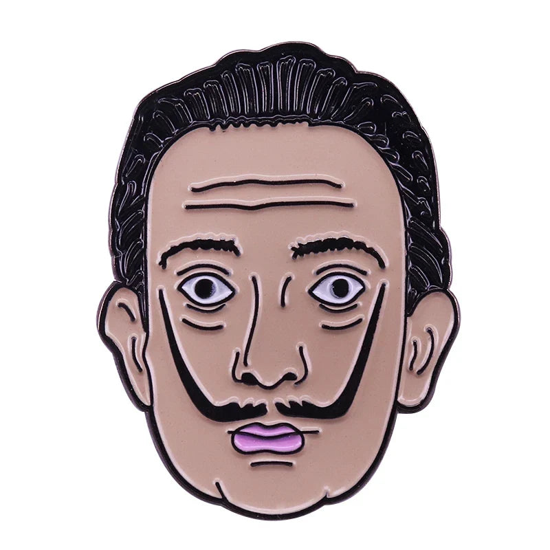 Dali Surrealist Brooch Art Badge Shirt Jacket Accessory