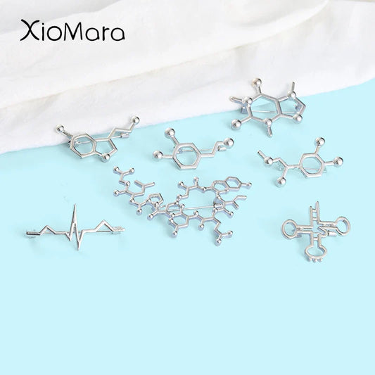 Molecule Brooch Serotonin Caffeine Dopamine Jewelry Gifts