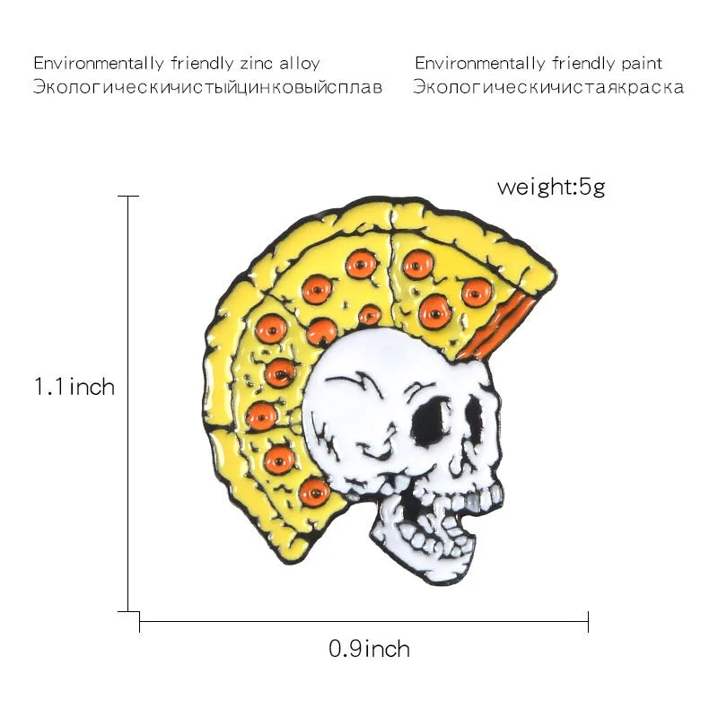 Pizza Cat UFO Enamel Brooch Lapel Pin Jewelry Gift