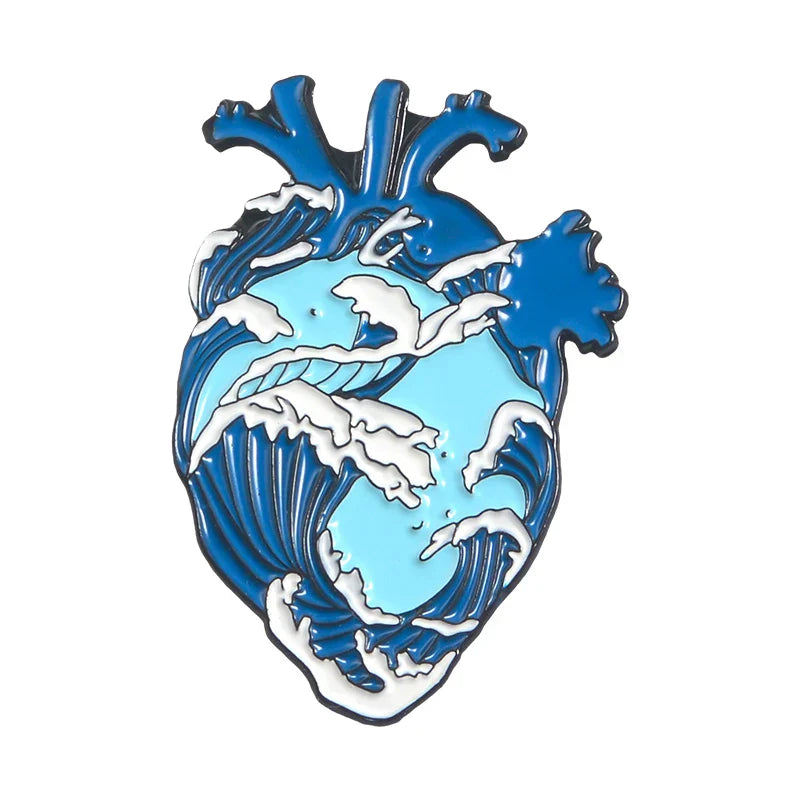 Anatomy Heart Enamel Pins Medical Jewelry Brooch Lapel Badge Gifts