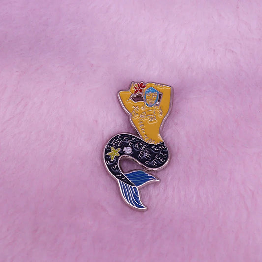 Coquettish Mermaid Enamel Pin Charm Tattoo Art Jewelry