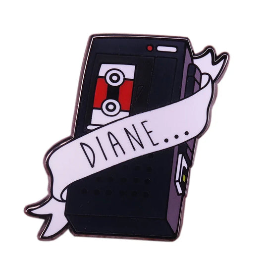 Twin Peaks Diane Tape Recorder Badge Dale Cooper Brooch Movie Fan Gift Art Accessories