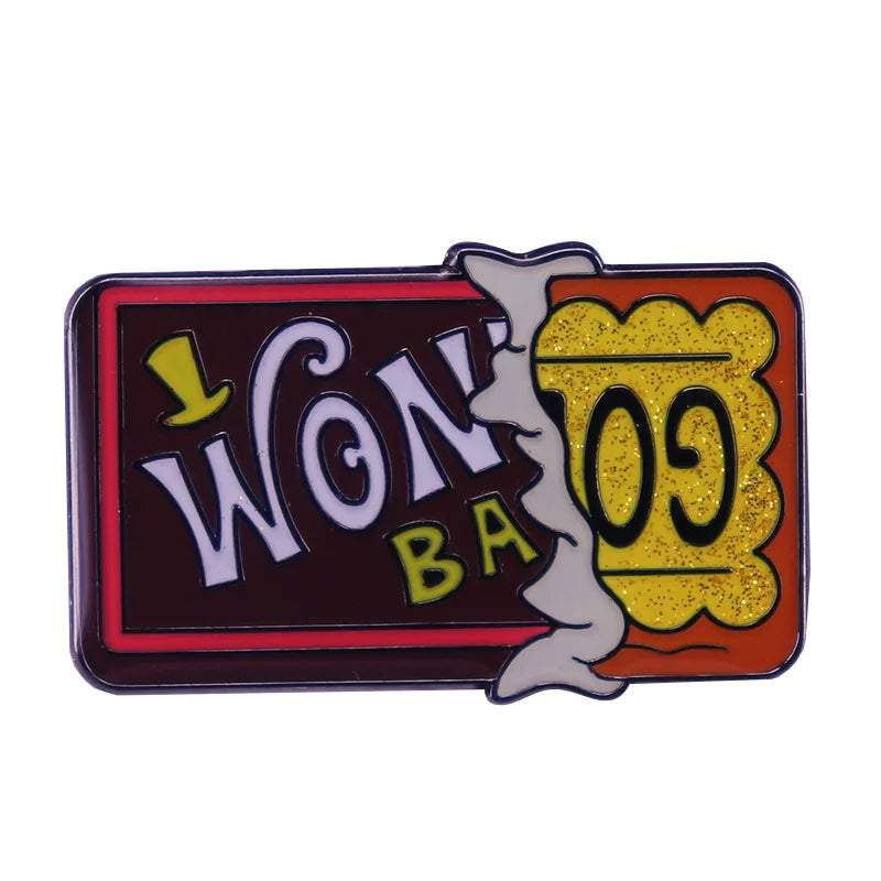 DZ1834 Chocolate Ticket Movie Enamel Pin Badge for Backpack, Lapel, Hat, Jewelry, Gifts