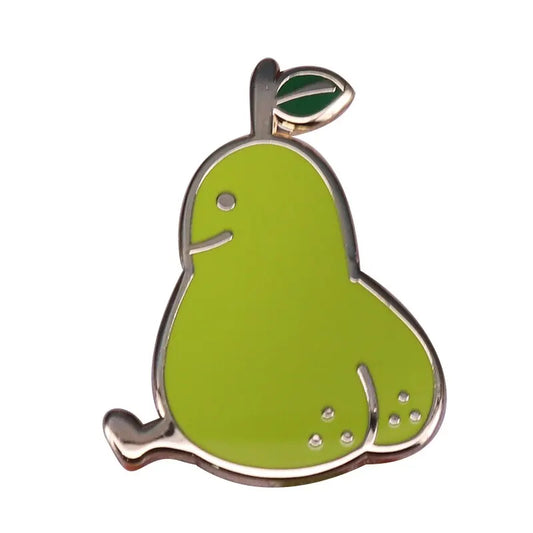 Anime Bird Pear Enamel Pin Fruity Booty Brooch Funny Art Badge