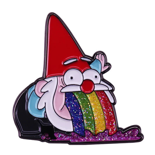 Rainbow Gnome Enamel Pin Brooch Accessory