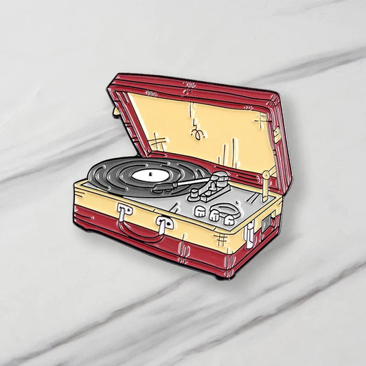 Music CD Case Enamel Brooches Pins Denim Bag Jewelry Gift