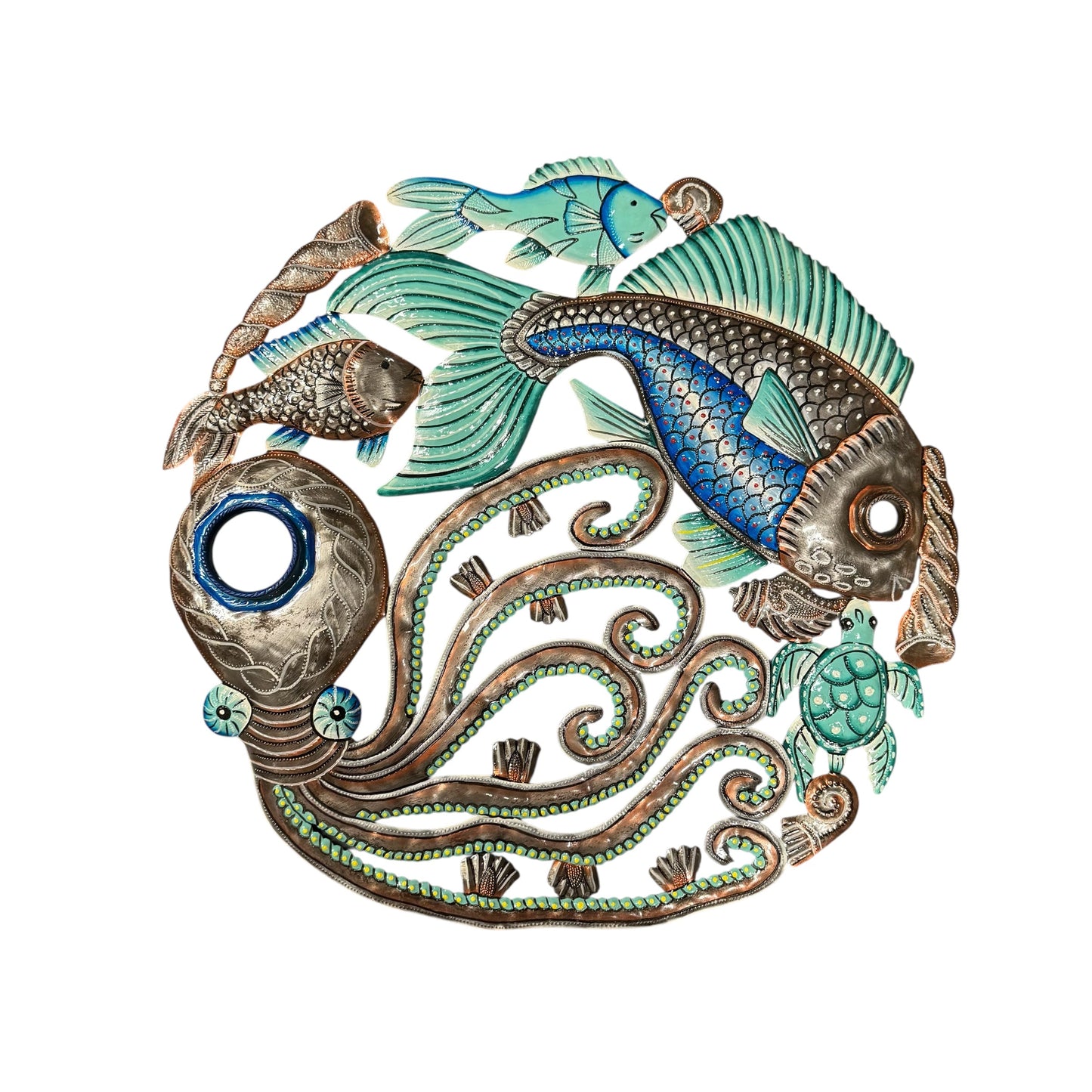 Oil Drum Top Fish and Octopus
