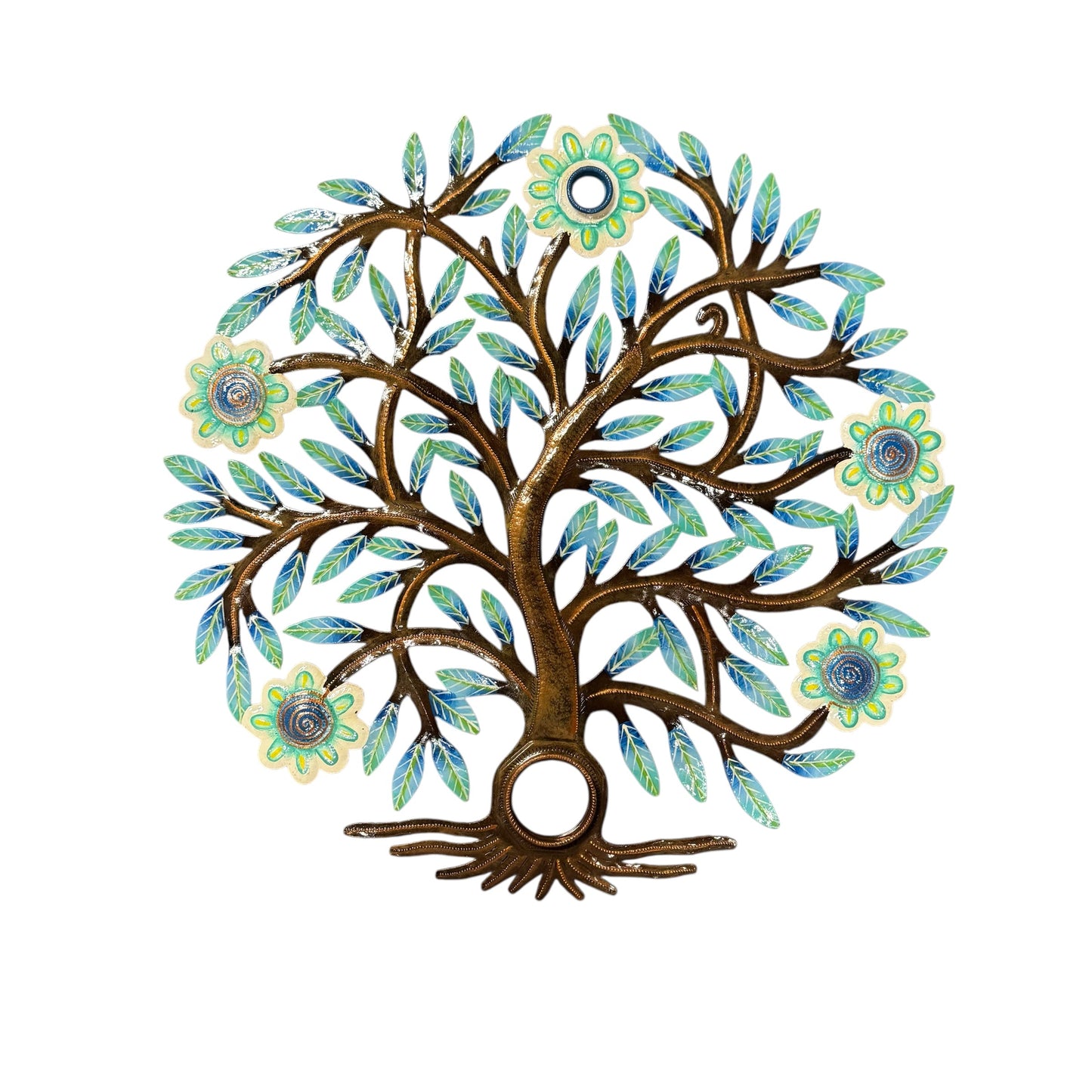 Oil Drum Top Tree- Turquoise