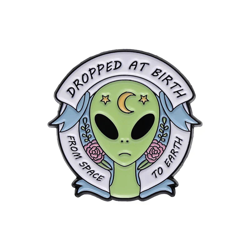 Stay Rad Alien Enamel Pins Custom Brooches Lapel Badges Punk Jewelry Gift