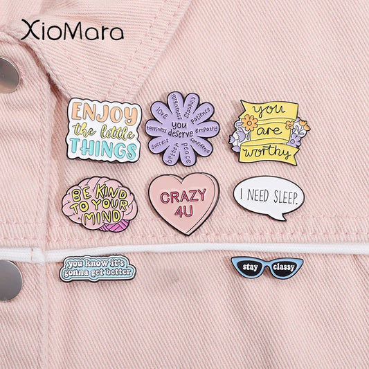 Kind Mind Enamel Pin Brooch Lapel Backpack Badge Gift
