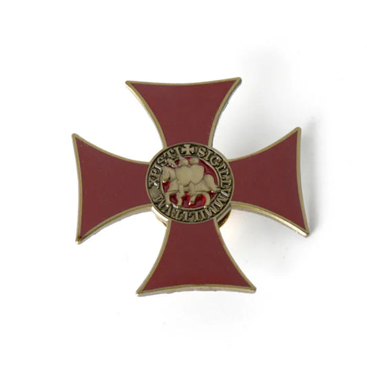 Knights Templar Red Cross Enamel Pin Brooch
