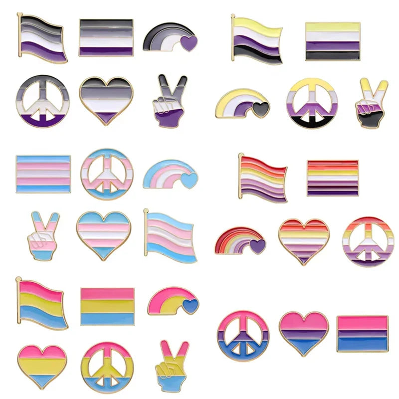 Bisexual Pride Flag Enamel Pin Brooch Lapel Hat Backpack Badge