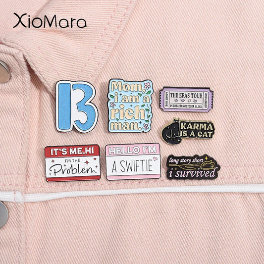 Problem Enamel Pins Music Lyrics Female Singer Brooches Lapel Badge Jewelry Gifts Fans Friends