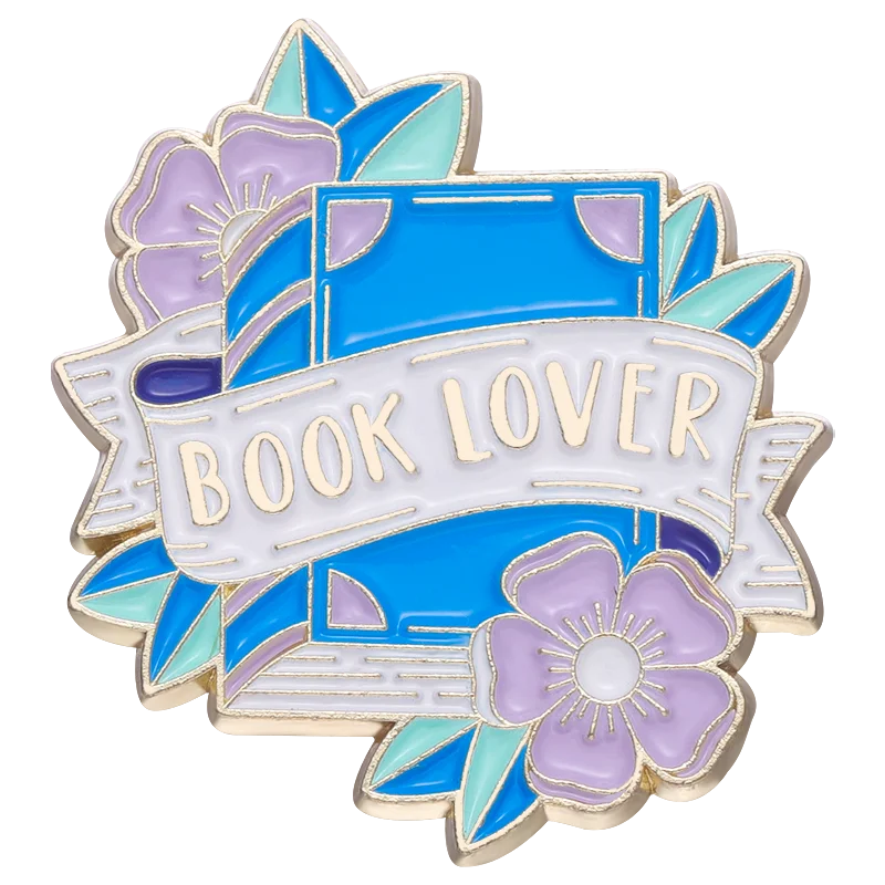 Book Lover Enamel Pin Brooch Flower Kids Jewelry Backpack Hat Lapel Accessories Wholesale