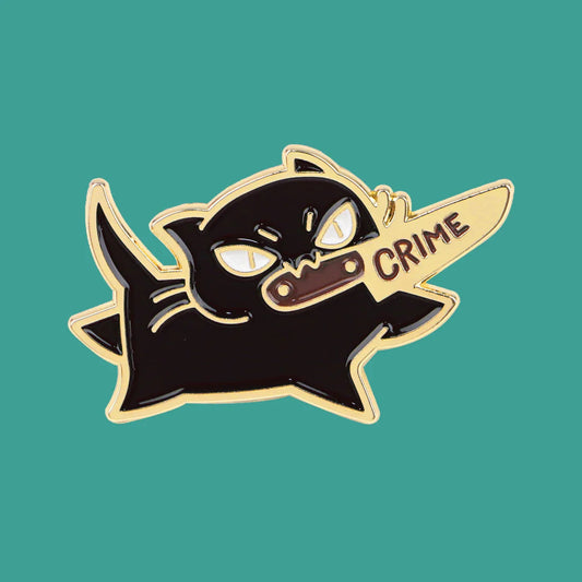 Black Cat Knife Enamel Pin Brooch Lapel Badge Fashion Jewelry Gift