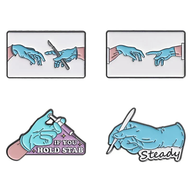 Surgery Tools Enamel Pins Medical Badge for Doctors