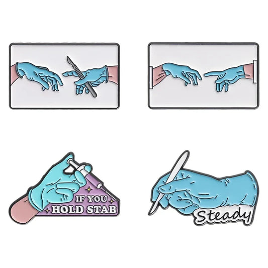 Surgery Tools Enamel Pins Medical Badge for Doctors