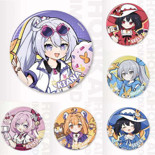 Honkai Impact Brooch Badge Elysia Kiana Mei Backpack Accessories