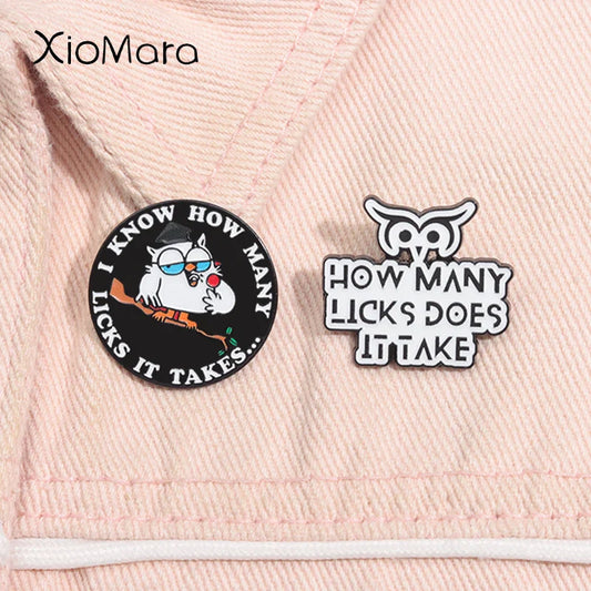 Vintage Owl Enamel Pin Funny Quote Brooch Lapel Badge Jewelry Gift