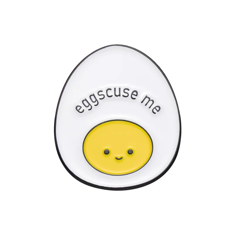 Funny Egg Enamel Pins Cartoon Brooches Lapel Badges Backpack Accessories Wholesale Jewelry Gifts